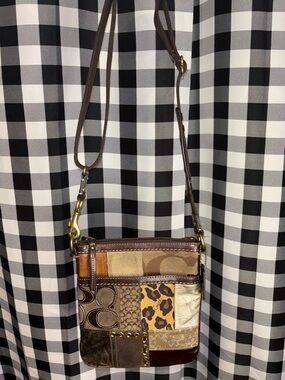 Coach Y2K Patchwork Animal Print Messenger Bag